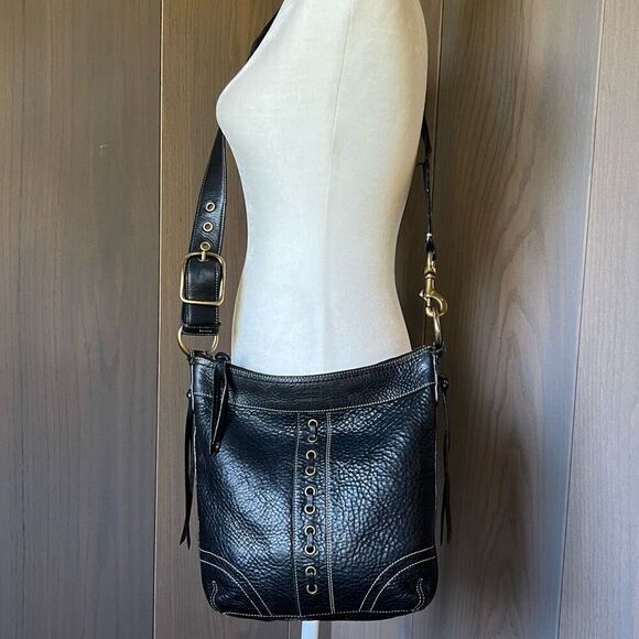 COACH Leather Chelsea Crossbody Shoulder Bag Black 10399 - Picture 2 of 14